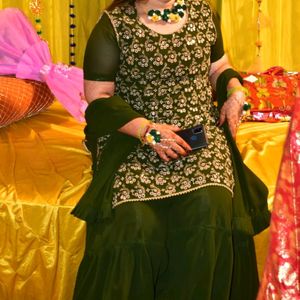 Sharara Suit With Flower Jwellery