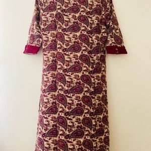 Shree Maroon And Beige Kurti