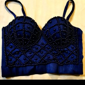 Beaded Black Bustier Corset