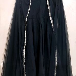 Kameez .Co Black Anarkali Kurta Set