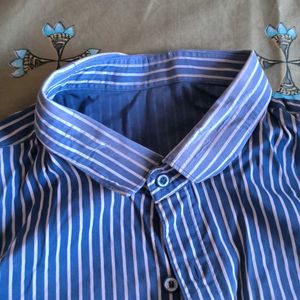 Blue Shirt With White Line,