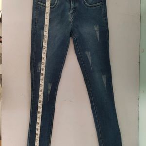 Women Slightly Rugged Skinny Fit High Waist Jeans