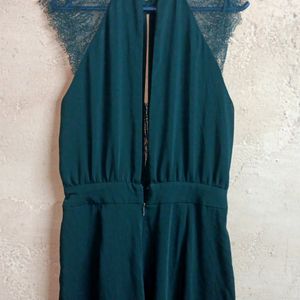 ZARA Fashion Jumpsuit Emerald Green