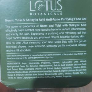 Lotus Anti Acne Purifying Face Gel