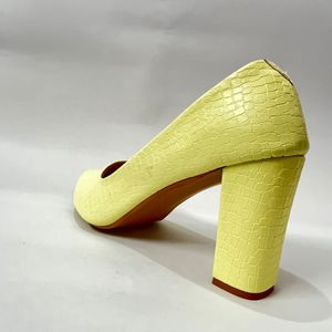 Yellow Broad Heels