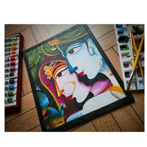 Beautiful Handmade Radha Krishna Painting 🎨🩷🙏🏼