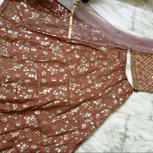 Crop Top Lehenga 🤎🔥 Brown Lehengga Wedding Dress