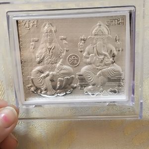 Pure Silver Lakshmi Ganesh Acrylic Frame