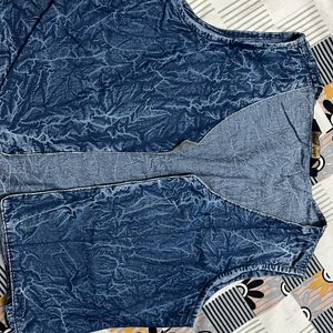 Denim Overcoat Cropped