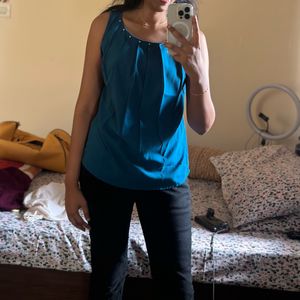 Blue boxy Top