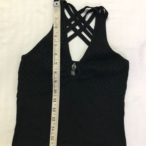 Black Ribbed Sleeveless Top Bust 32-36