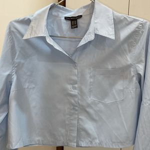 Light Blue Crop Shirt