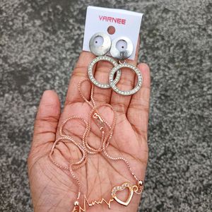 Jwellery Set With Golden Chain ,Bangles , Earings