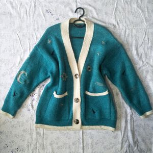 Vintage Embroidered Knitted Cardigan