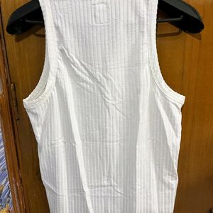 WESTSIDE NUON WHITE TEXTURED TANK TOP