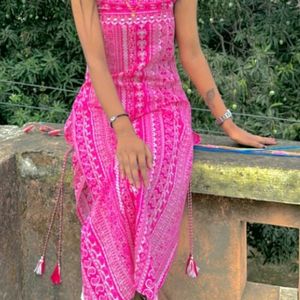 Pure Cotton Pink Kurti For Women