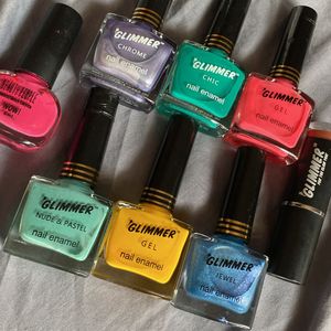 7 Branded Nail Paint With Glimmer Lipstick