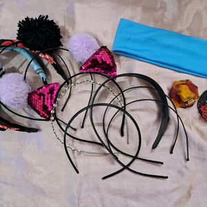 Hairband Set Of [10] +free Clip&band