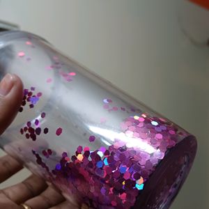 Cute Pink Glittery Glass