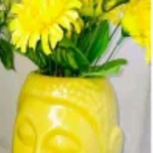 Bhudha Shape Planter In Yellow Colour