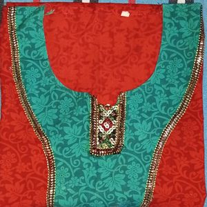 Red Cotton Kurti