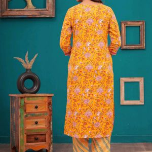 Pure Cotton Kurti & Pant with Dupatta (3pcs)