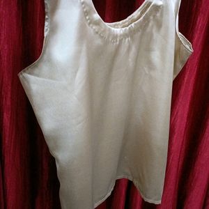 Golden Satin Hand Stitched Top