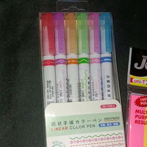 Roller Pen And Sticky Notes