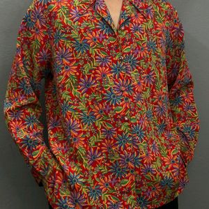 Vintage floral printed shirt