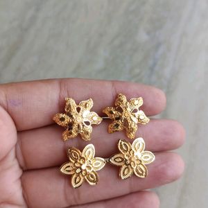 One Gram Gold Plated Studs Combo Of 2