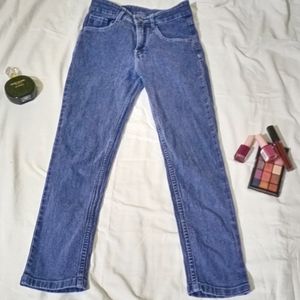 Navy Blue Denim Pant For College Wear