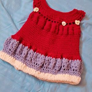 Knitted Baby Frock 0-6 Months  For Girls