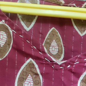 Zari Linning Cotton Kurta And Duptta