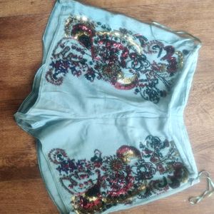 Vintage French Embroidered Formal Shorts