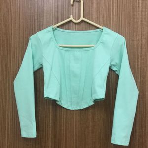 Mint Green V Core Line Top