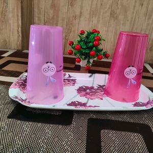 Reusable Plastic Glass Set Of 2