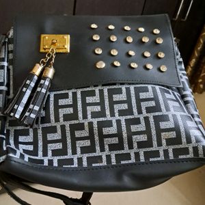 Black And White Sling Bag