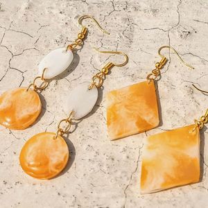 Set Of Two Beige White Marbel Design Earrings Women Girls Party Casual Job Work School College Summer Winter Jewellery Silver Gold Gift Birthday Present Sun Light Stone Crystal Art Pearl Aesthetic