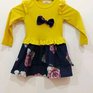 Hopscotch Full Sleeves Frock For Baby Girl