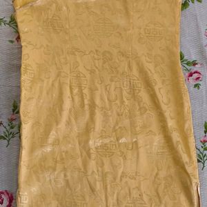 Silky Gold Cheongsam Dress