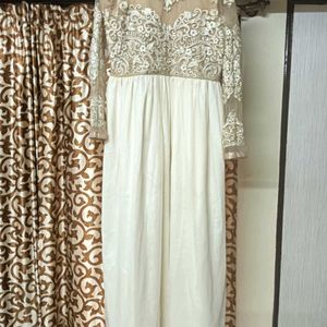 Beige & Cream Gown Set