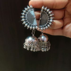 Oxidised earrings silver jewellery