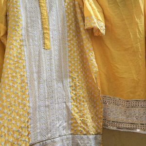 New Kurti And Palazo With Duptta Set 💛