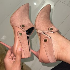 Mauve Pink Pencil Heel Boots