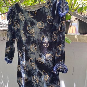 Navy Blue Cold Shoulders Top