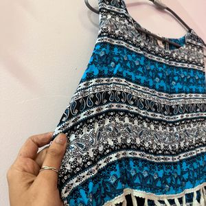 Sleeveless Blue Mini Dress