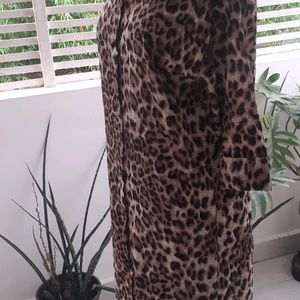 Animal print shirt dress