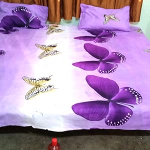 Bombay Dyeing Purple Designed King Size Double Bed