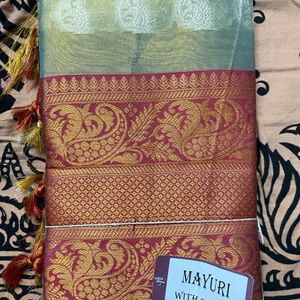 🎉Offer 🎉Cotton silk Saree With Blouse Piece