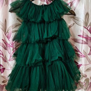 Butterfly Design Green Frock